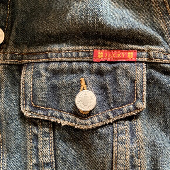 Women's Vintage Lucky Brand Denim Jean Jacket 1990s Y2K Size M - Picture 3 of 5